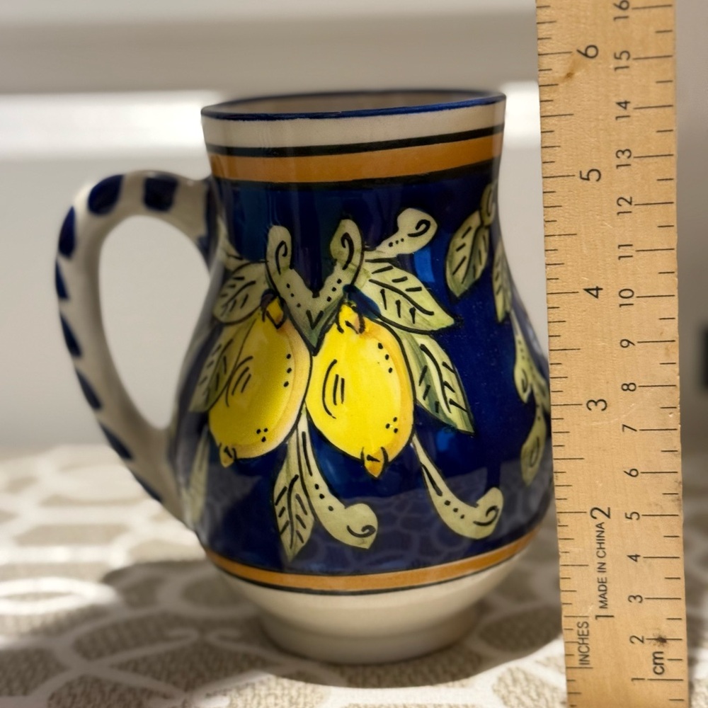 Vintage rare Le Souk Ceramique 'Citronique' large stoneware pitcher from Tunisia - Picture 7 of 7